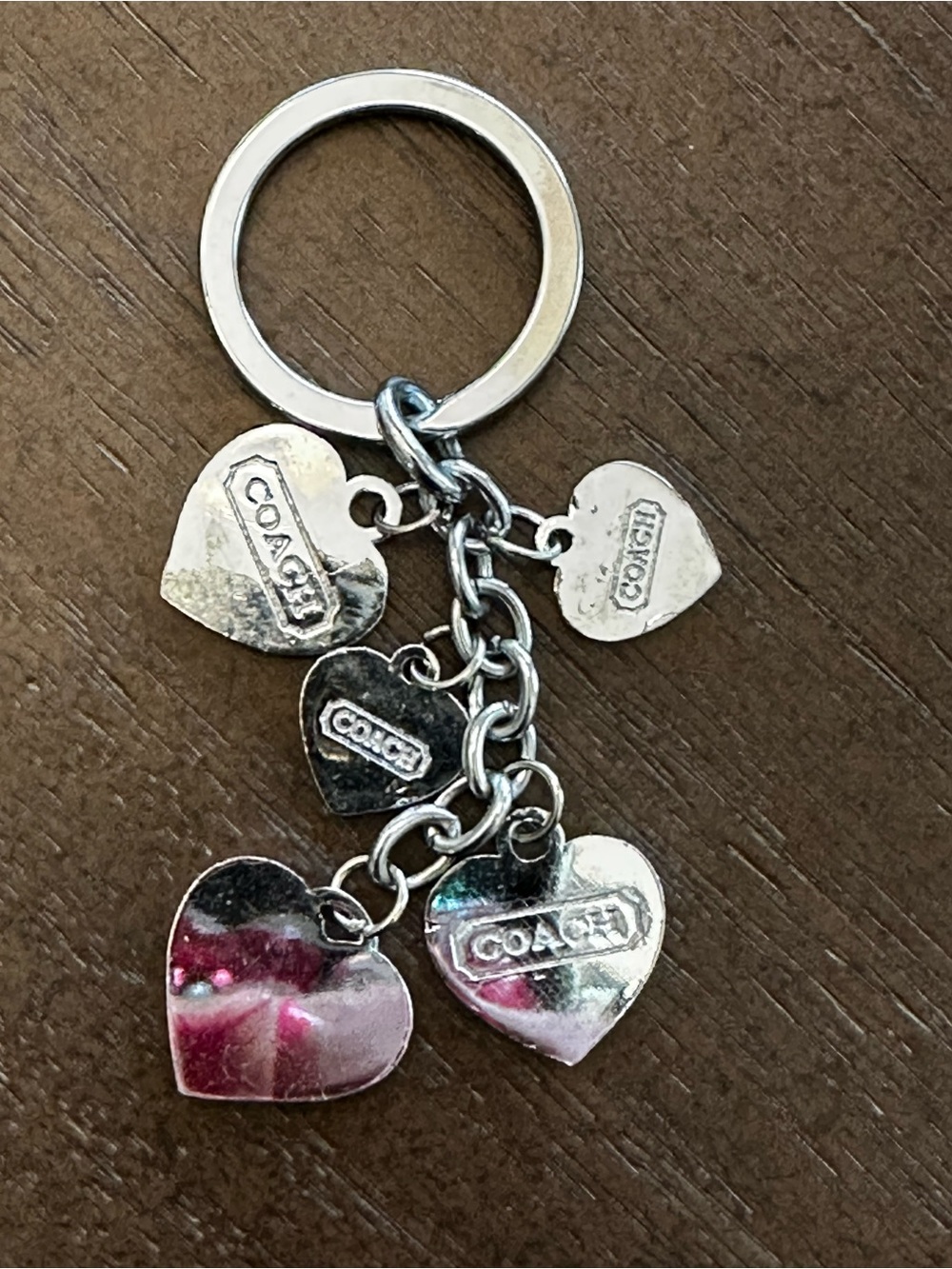 Coach Vintage Red and Cream Heart Charm Keyring/ Bag Charm - Picture 4 of 5
